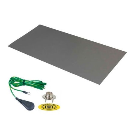 Desco Dual Layer Rubber Mat 66227 With Ground 36D X 72W - Gray